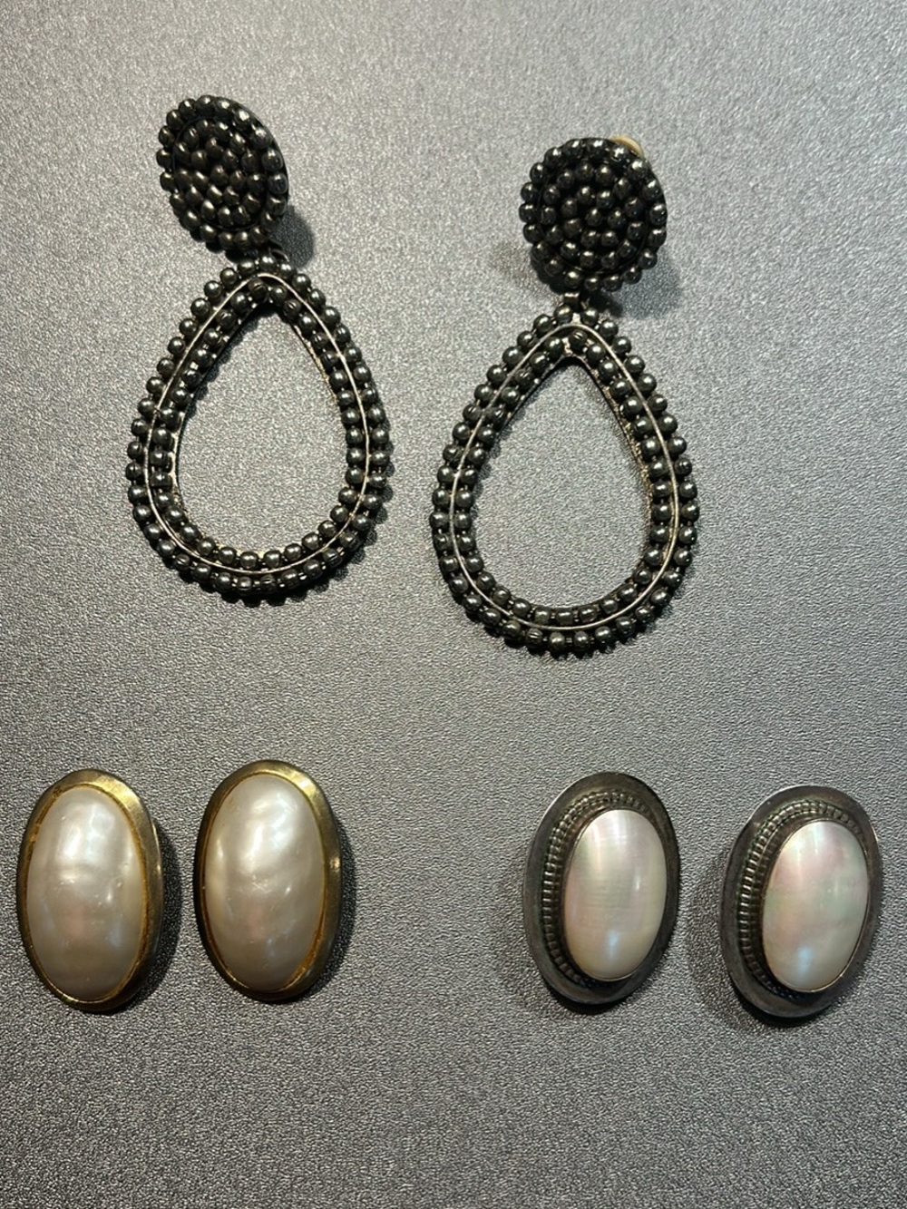 Set of 3 pairs Vintage Clip-on Earrings